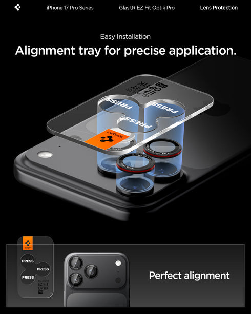 Spigen iPhone 17 Pro Max / 17 Pro Lens Protector – Optik Pro EZ Fit